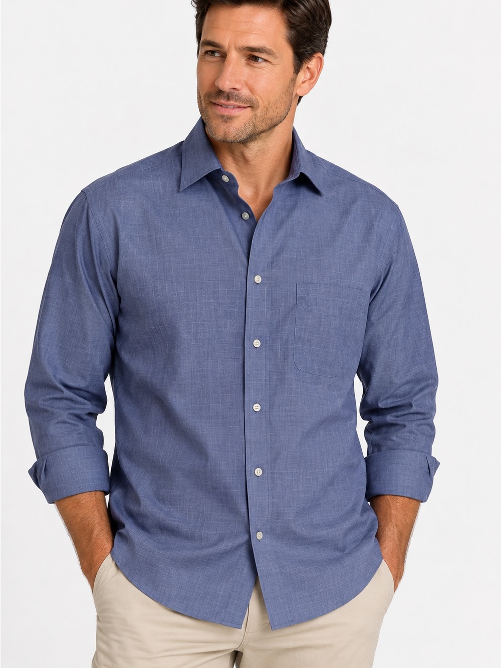 Club Room Regular Fit Pinpoint Sz 15.5 32/33 100% Cotton